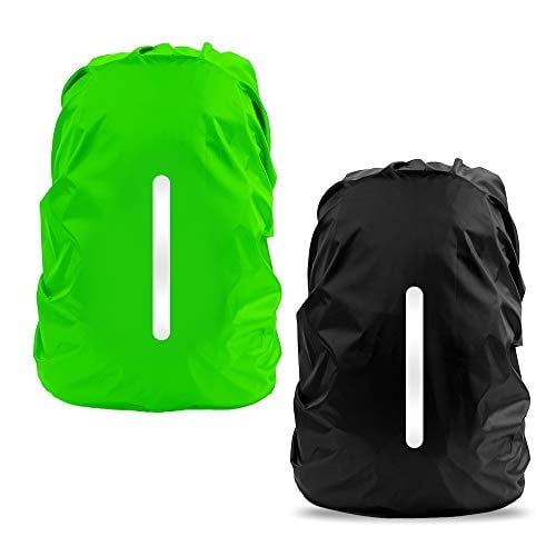 Cubierta Mochila LAMA 2pcs, Protector Reflectante Prueba Lluvia Anti-polvo y Anti-robo S 18L-25L Negro Verde