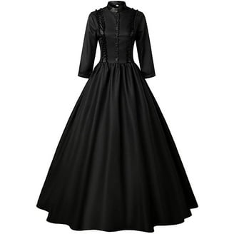 yoeyez Women's Plus Size Victorian Ball Gown Trendy Floor Length Long  Sleeve Bandage Dresses Vintage Gothic Steampunk Dress Masquerade Dress  Party Costumes Gold,M - Walmart.com