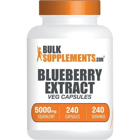 BulkSupplements Blueberry Extract Capsules - Vegan, 500mg per Serving (240 Capsules - 240 Servings)
