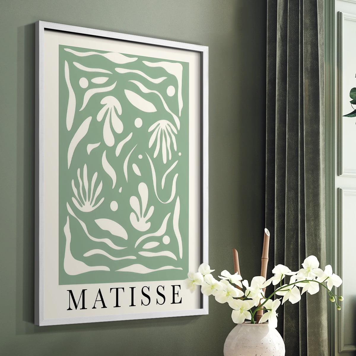 Matisse CLXXXIV Framed Print in White Solid Wood 8 x 10 Framed Print