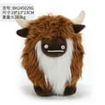 thumbnail image 4 of Figurita de vaca, decoración de peluche con pelo largo, adorno de animal de granja con barba, bloque de color marrón y blanco, muñeca de 25 cm para decoración del hogar, 4 of 8