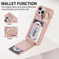 thumbnail image 3 of ELEHOLD for iPhone 11 Pro Crossbody Wallet Case with Card Holder Soft PU Leather Shockproof Protective Cover with Shoulder Strap for Women Girls for iPhone 11 Pro,rosegold, 3 of 8
