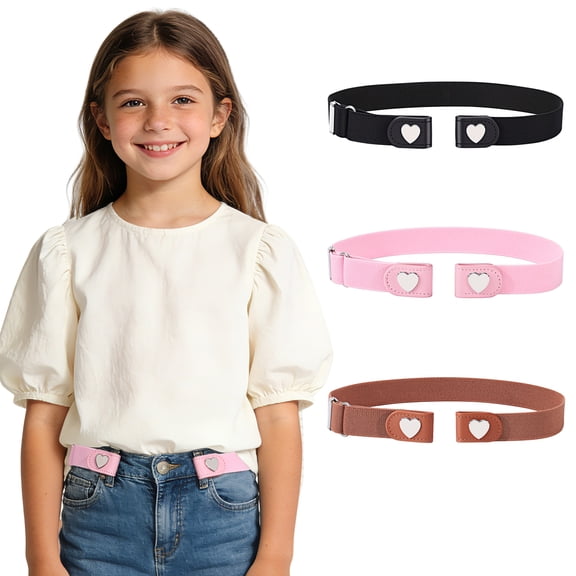 AWAYTR 3 Pcs Children Magnetic Buckle Elastic Belts Easy Wear Adjustable Stretch Belt for Toddler Boys Girls Pants