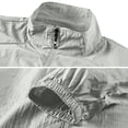 thumbnail image 5 of GrmtClth Men's Windbreaker Stand Collar Zip Up Jacket Lightweight Casual Breathable Sun Protection Coat Quick Dry Solid Color For Outdoor Hiking Daily Wear Light Gray 2XL, 5 of 5