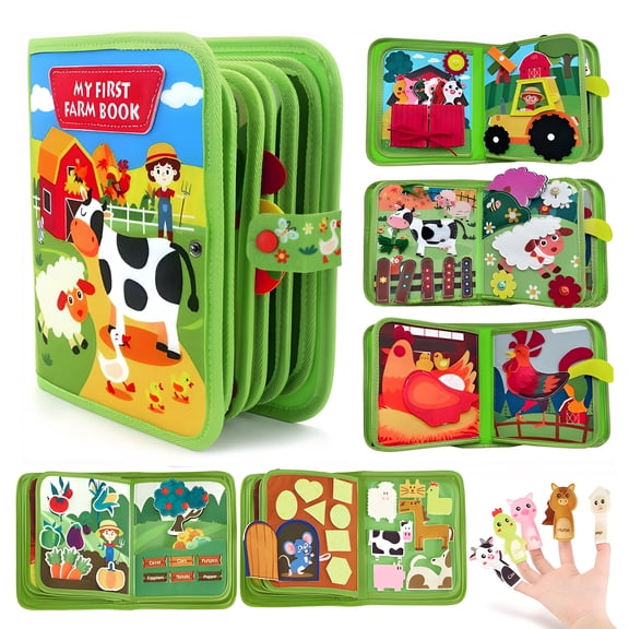 Busy Book for Baby 1-3 Montessori Toys Busy Board for 1 Years Old Boys Girls Early Educational Learning Activities Book for Toddlers