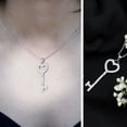 thumbnail image 3 of Rosec Jewels Lab Grown Diamond Heart Key Pendant Necklace - with Chain - Ready to Gift, 14K White Gold, 3 of 8