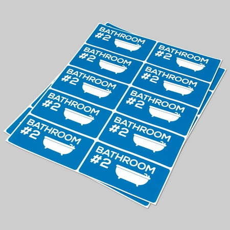 bathroom 2 stickers 4 x 2 inch 10 labels per sheet 60 sheets