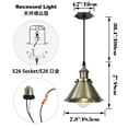 thumbnail image 2 of FSLiving Compatible E26 Socket Can Recessed Mounted Instant ON Pendant Light Industrial Bronze Lampshade Nordic Style Adjustable Height Remote Control Smart Edison LED Bulbs for Dining Room, 2 of 9