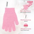 thumbnail image 2 of Guantes exfoliantes Evridwear, 3 pares, nailon de color rosa moderado, 2 of 8