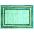 thumbnail image 1 of Ahgly Company Indoor Rectangle Abstract Turquoise Blue Modern Area Rugs, 2' x 5', 1 of 4