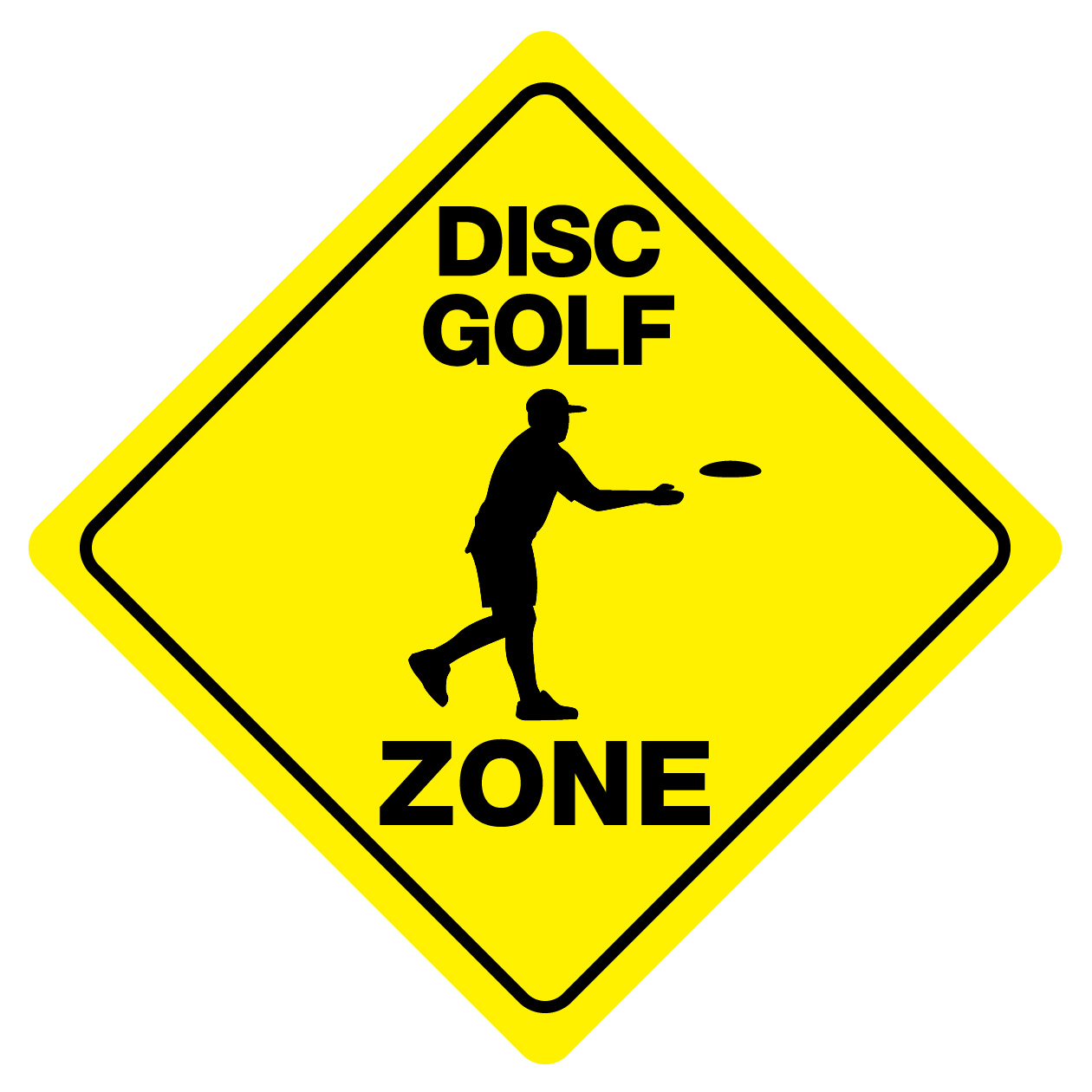 DISC GOLF ZONE Funny Novelty Xing Sign