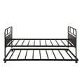thumbnail image 6 of Twin Daybed Platform Bed with Trundle Built-in Casters,Metal Bed Frame for Kids Teens Adults,No Box Spring Needed,Black, 6 of 7