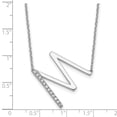 thumbnail image 4 of Auriga Fine Jewelry 14K White Gold Sideways Diamond Initial M Necklace for Women, 4 of 5