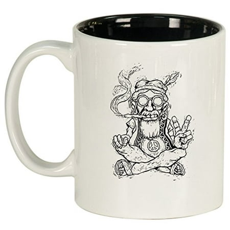 Ceramic Coffee Tea Mug Cup Hippie Smoking Pipe Peace