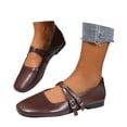 thumbnail image 3 of Mary Jane Shoes Women Square Toe Flats for Women Dressy Ballet Flat Mary Jane Flats with Buckle Strap Comfortable Slip On Casual Shoes, 3 of 9