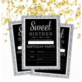 thumbnail image 2 of Darling Souvenir Black Birthday Invitation Card Printable Elegant Fill or Write In Blank Party Invites 28 Pcs 5 x 7 Inches, 2 of 5