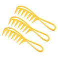 thumbnail image 1 of Unique Bargains 3 Pcs Anti Static Hair Comb Wide Tooth for Thick Curly Hair Hair Care Detangling Comb Yellow, 1 of 7