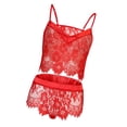 thumbnail image 3 of Sets de Ropa de Dormir de Encaje Floral Lencería de Noche Romántica Atractiva S, 3 of 9
