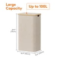 thumbnail image 4 of Cesta de ropa Lifewit de 100 litros con tapa y bolsa extraíble, color beige, 4 of 9