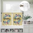 thumbnail image 2 of Summer Sea Stars Shells Lemon Curtain Tier and Valance Set 3 Piece, Vintage Yellow Striped 3-inch Rod Pocket Window Tier Curtains Valance for Kitchen Living Room, 2 of 9