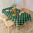 thumbnail image 3 of Green and Black Checkerboard Pattern Rectangle Tablecloth 60"x120",Waterproof Polyester Rectangle Table Cloth, Wipeable Spillproof Polyester Tablecloth for Dining, Camping, Indoor and Outdoor, 3 of 6