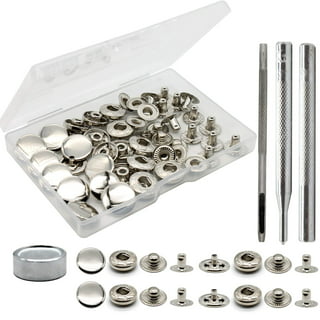 12 Sets Heavy Duty Leather Snap Fasteners Kit Leather Rivets and Snaps