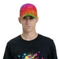 thumbnail image 5 of Kdxio Unisex Colorful Glitter Pattern Baseball Cap Unisex Washed Classic Adjustable Hat, 5 of 7