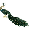 thumbnail image 6 of Northlight Glittered Peacock with Faux Pearls Christmas Decoration - 22" - Green, 6 of 9
