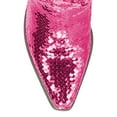 thumbnail image 4 of FSJ Women Fashion Sequin Cowboy Boots Western Bling Cowgirl Knee High Boots Almond Closed Toe Pull On Chunky Heel Wide Calf Boots Shoes Size 8 Pink, 4 of 4