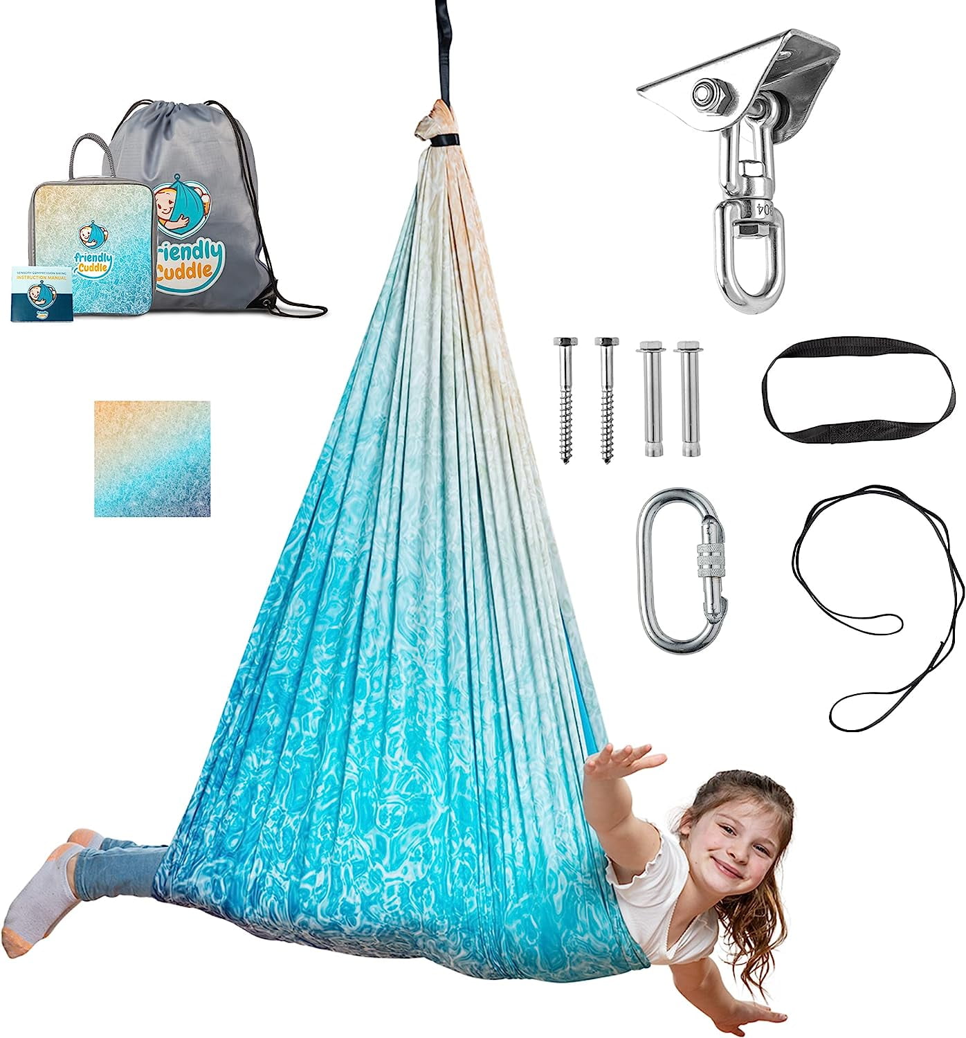 Friendly Cuddle Sensory Swing for Kids & Adults Cocoon Hammock, Fuzz