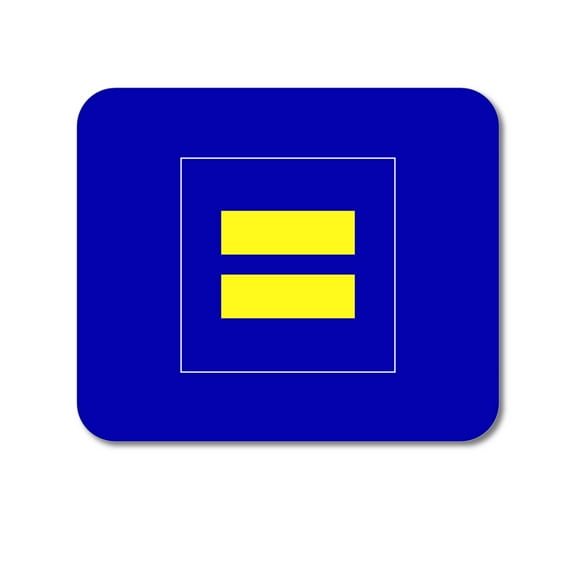 DistinctInk Mouse Pad - 1/4" Foam Rubber - Blue Yellow Equality Symbol