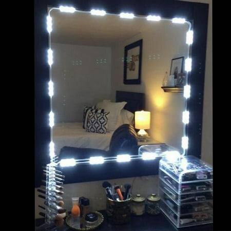 Vanity Mirror Lights Kit, TSV Dimmable 10FT 60 LED White Dressing Mirror Lighted Cosmetic Makeup Vanity Light with Remote and Hand-Reach