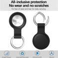 thumbnail image 2 of Silicone Case for AirTags, Soft Rubber Shockproof Protective Skin Cover with Keychain Compatible with Apple AirTags – for Accessories Key-Ring, Wallet, Luggage, Dog or Cat Collar (Black), 2 of 7