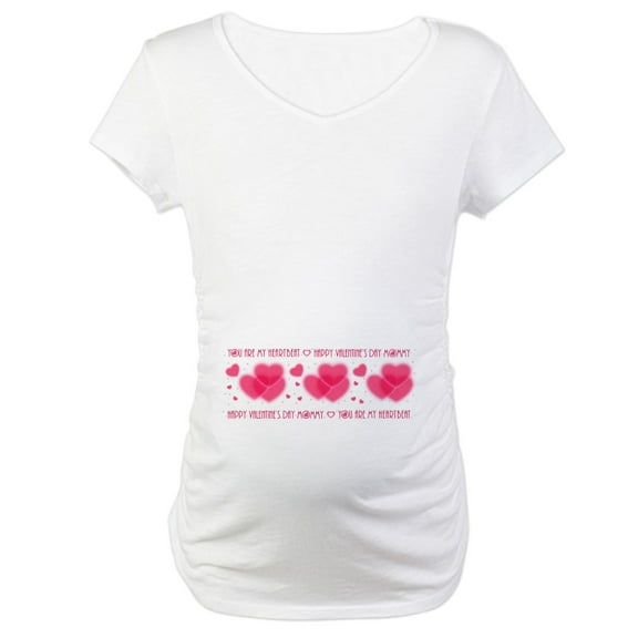 CafePress - Heartbeat/Mommy Maternity T Shirt - Cotton Maternity T-shirt, Cute & Funny Pregnancy Tee