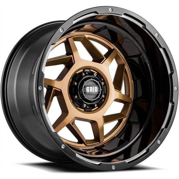 Grid OffRoad GD14 Custom Wheel for 20x9 inch Gloss Bronze with Matte Black Lip Rim 110.3mm Hub Bore