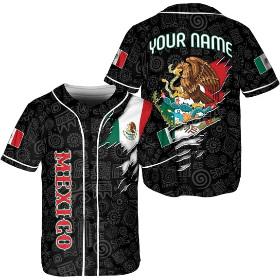 Personalized Mexico Baseball Jersey, Mexican Jersey for Men & Women, Mexican Flag Jersey, Mexico Shirt Camisa (4XL)