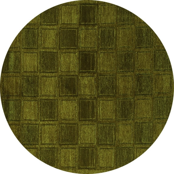Ahgly Company Indoor Round Abstract Green Modern Area Rugs, 8' Round