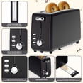 thumbnail image 3 of 2 Slice Stainless Steel Long Slot Toaster, 6 Shade Settings, 10" Slot for Bagels & Bread, Defrost Cancel Function, Removable Crumb Tray,Black, 3 of 7