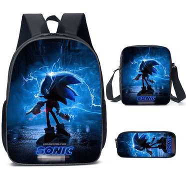 XNB Sonic Anime Backpacks, Sonic BookBag, 3D Printed Cartoon Bag Travel Backpacks for Unisex Birthday Gifts