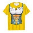 thumbnail image 3 of WEAIXIMIUNG Vêtements pour Adolescentes Mode Festival Imprimé Col Rond Manches Courtes T-Shirt Décontracté (4), 3 of 3