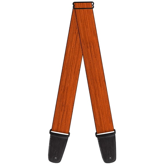 Buckle-Down Guitar Strap, Wood Grain Horizontal Reddish Brown, 2 Inches Wide