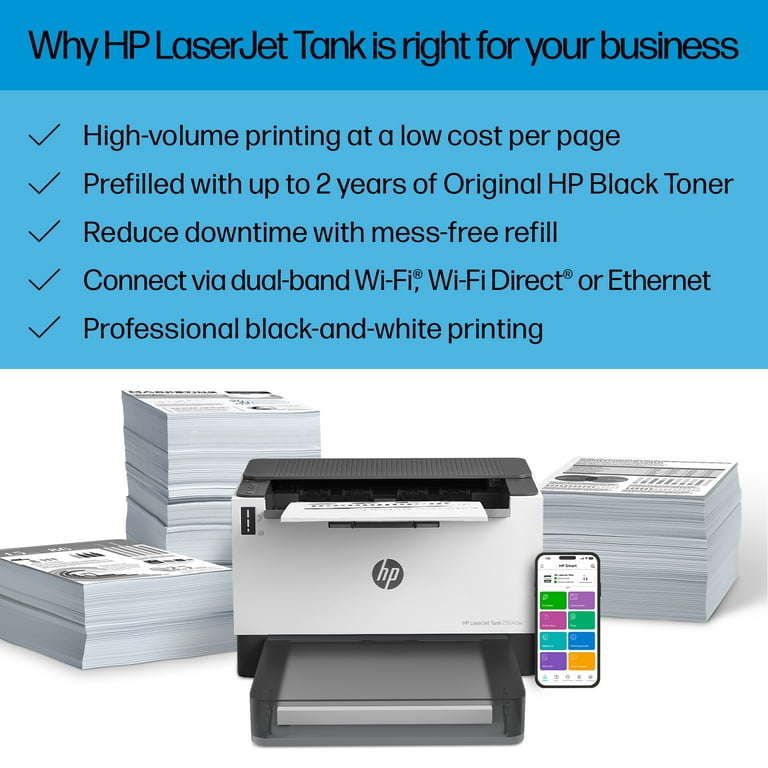 HP LaserJet Tank 2504dw Wireless Black-and-White Laser Printer