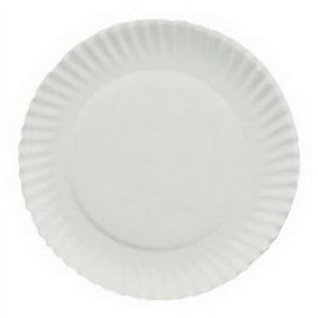 AJM Round Uncoated Economy Plate White, 6" Diameter, Paper | 1000/Case