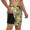 thumbnail image 3 of Haiem Lilies Flowers Mens Swim Trunks with Compression Liner 2 in 1 Swimming Shorts Stretch Swimwear Quick Dry,Board Shorts-Large, 3 of 9