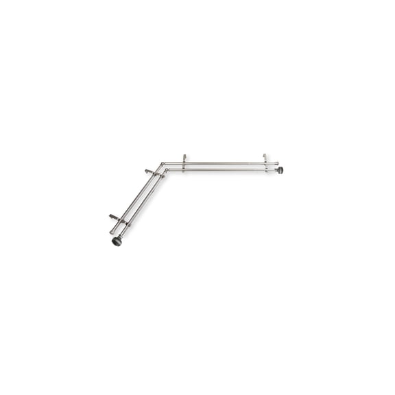 Corner Window Curtain Rod Double Rod Adjustable Satin Nickel 66-120 Inch