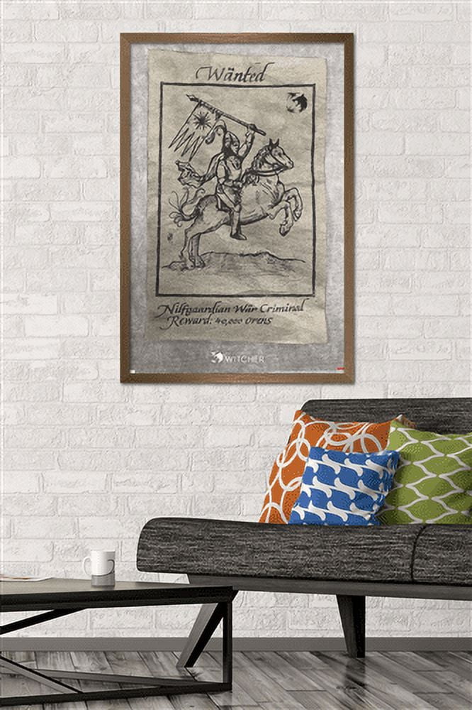 Netflix The Witcher Season 2 - Wanted War Criminal Wall Poster, 22.375" x 34", Framed