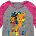 thumbnail image 3 of The Lion King - Scar - Fearless - Toddler & Youth Girls Raglan Graphic T-Shirt, 3 of 5