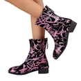 thumbnail image 3 of asddcavvf Women Solid Color Print Water Proof Mid Calf Boots Winter Versatile Thick Heeled Fashion B, 3 of 8