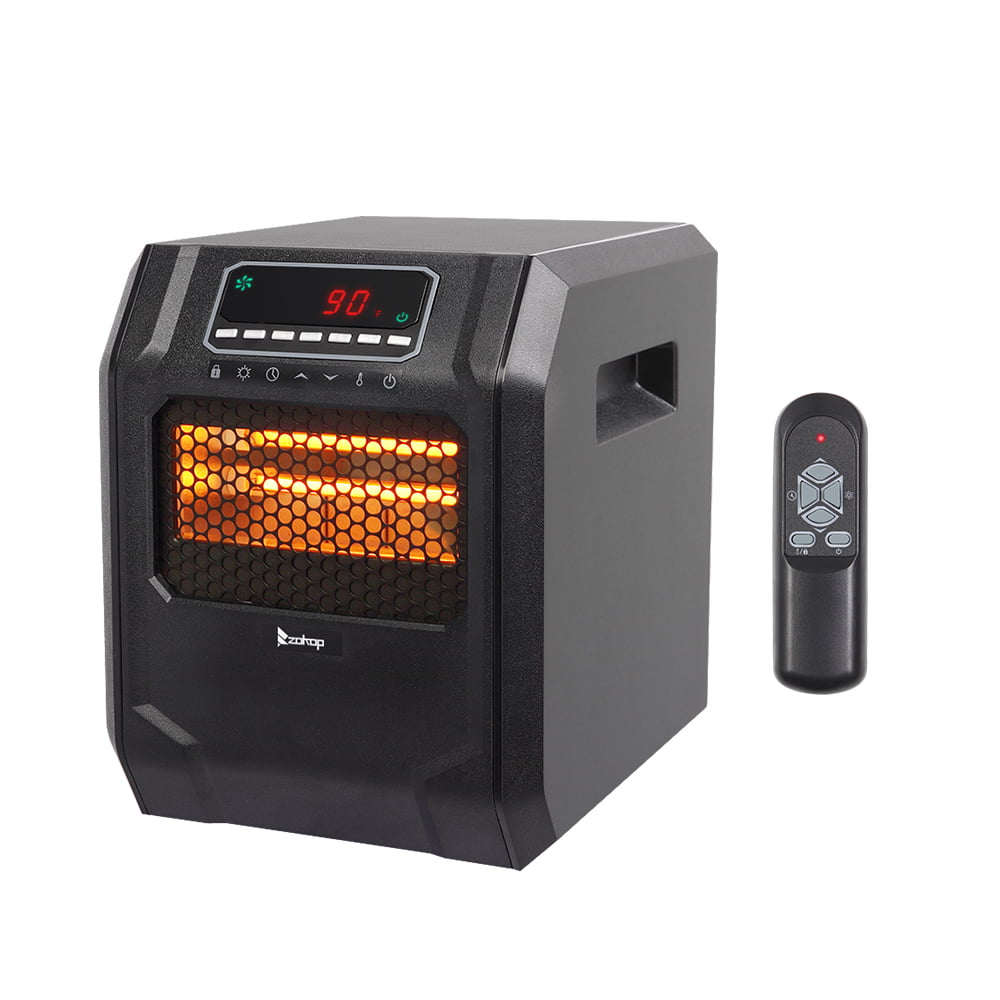 Programmable Space Heater with LED Display Screen & Fireplace Flame Effect Portable Wall Outlet Electric Heater with Adjustable Thermostat & Timer for Home Office Indoor Use 400 Watt ETL Listed