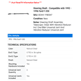 thumbnail image 2 of Steering Shaft - Compatible with 1992 - 1996 Ford F-350 1993 1994 1995, 2 of 2